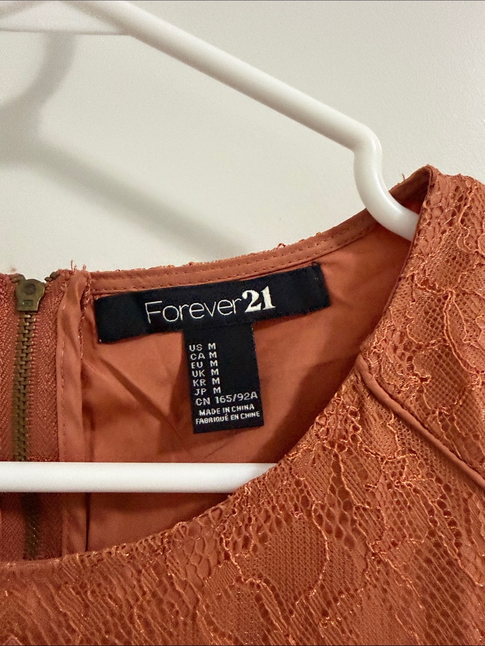 Forever 21 Women’s Rust Lace A-Line Dress - Picture 2 of 6